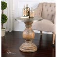 thumbnail image 2 of Uttermost Blythe Transitional Wood and Aluminum Accent Table in Brown, 2 of 6