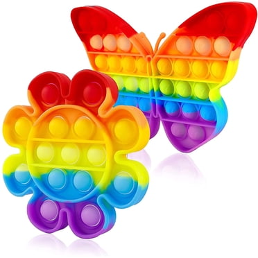 Push Pop Bubble Fidget , Popit Popper Popit?S It Popitz Figetget Sensory Popping It?S Popits Anxiety Stress Relief Figut A Fidgetoys For Kids Rainbow Mouse Unicorn (Pink Butterfly Heart)