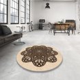 thumbnail image 4 of Ahgly Company Tapis d'Intérieur Lavable en Machine Carré Transitionnel Pêche Orange Profond, 4 Pieds Carré, 4 of 7