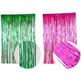 thumbnail image 4 of pitrice 6 Pcs Paillettes Toile de Fond de Fête Rideau en Guirlande Métallique Anniversaire Mariage Shower de Bébé Arrière-Plan Fournitures de Faveur Vert, 4 of 9