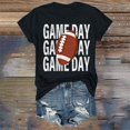 thumbnail image 2 of Charmgo Haut pour Femmes Tendance pour Jour de Match T-Shirts pour Femmes T-Shirt Imprimé 2D à Manches Courtes Col Rond T-Shirt Mode Léger Doux Tenue Décontractée Vêtements pour Femmes Football Noir m, 2 of 4