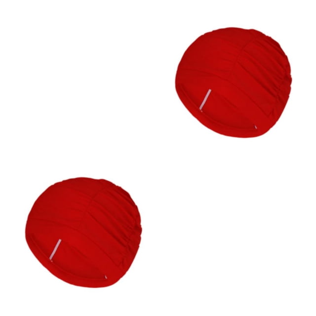 serony Bonnet de Bain en Nylon pour Femmes Ajustable Rouge 2Ensemble