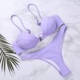 thumbnail image 4 of Faithtur Women Solid Color Adjustable Spaghetti Strap Underwire Bra + Thong, 4 of 9