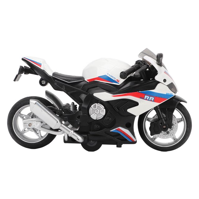 Alloy Motorcycle Model Toy, High Simulation Kids Motorcycle Toy Sound Effect Lighting Pull Back for Display Green,Blue,White