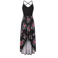 thumbnail image 3 of Jupes pour Femmes Mode Décontractée Col en V Sans Manches Bretelles Dos Nu Robe Imprimée Sexy, 3 of 6