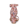 thumbnail image 2 of BLISSFUL STEP Women's Shoes Solid Color Open Toe Block High Heels Summer Sandals Pink Red 11, 2 of 7