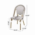 thumbnail image 2 of Outdoor PE Ratten and Aluminum French Bistro Chairs, Set of 2, Rusted Black & White, Bamboo Print Finish, 2 of 13