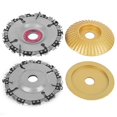 thumbnail image 4 of Alloy Steel & Diamond 4-Inch Chain Saw Disc with 3.3-Inch Curved Golden Tungsten Carbide Grinding Disc Set - Compatible with 100/115 Angle Grinders for Wood, Plastic, Ice Cutting, Engraving -, 4 of 6