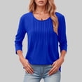 thumbnail image 1 of Huaizzzy Haut à Manches Longues pour Femme, Mode Décontractée, Plissé, Col Rond Bas, Hauts Athlétiques à Manches Courtes pour Femmes, Grands T-Shirts pour Femmes, T-Shirts Unis pour Femmes, Haut d'Entraînement pour Femme, Chemises à Manches Longues pour Femmes, 1 of 3