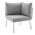 thumbnail image 1 of Modway Chaise d'Angle de Patio Extérieur en Aluminium, Blanc/gris, 1 of 6