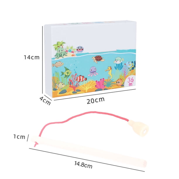 Jeu de pêche magnétique en bois, poisson magnétique attrapant le jouet développant une pensée motrice interactive fine pour préscolaire pour préscolaire