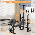thumbnail image 3 of GARVEE 7-in-1 Weight Bench Set with Squat Rack,Foldable Workout Bench with Lat Pull Down Fitness Strength Training for Home Gym, 3 of 7