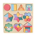 thumbnail image 2 of YiJuHui 1pcs Educational Wooden Geometry Puzzle Board, Shape Sorter Building Blocks, Montessori Learning Toy for Toddlers, Brain Teaser STEM Activity, Gift, 2 of 6