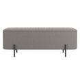 thumbnail image 2 of Modern Fabric & Metal Storage Ottoman Bench - Warm Grey & Black, 2 of 8