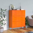 thumbnail image 1 of vidaXL Drawer Cabinet Orange 80x35x101.5 cm Steel, 1 of 5