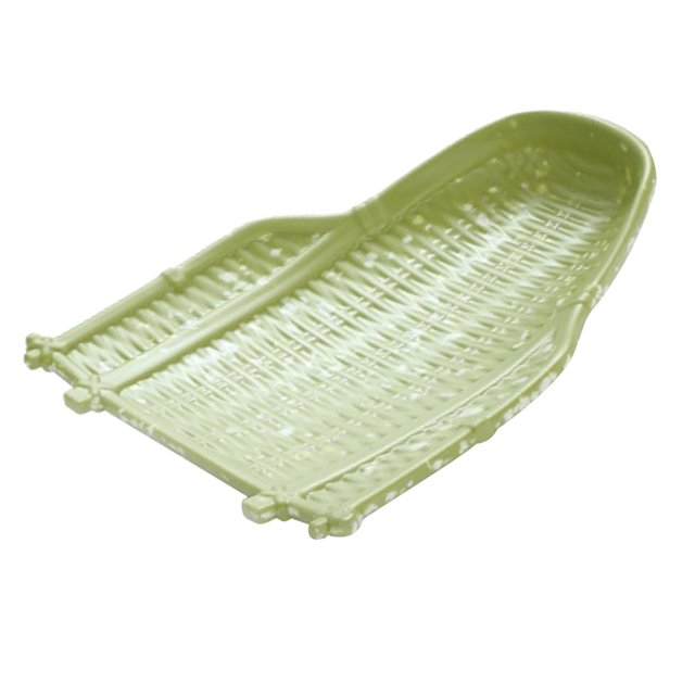 GUOOL Vintage Melamine Knitting Plate Straw Container Kitchen Fruit Tray Green 24cm