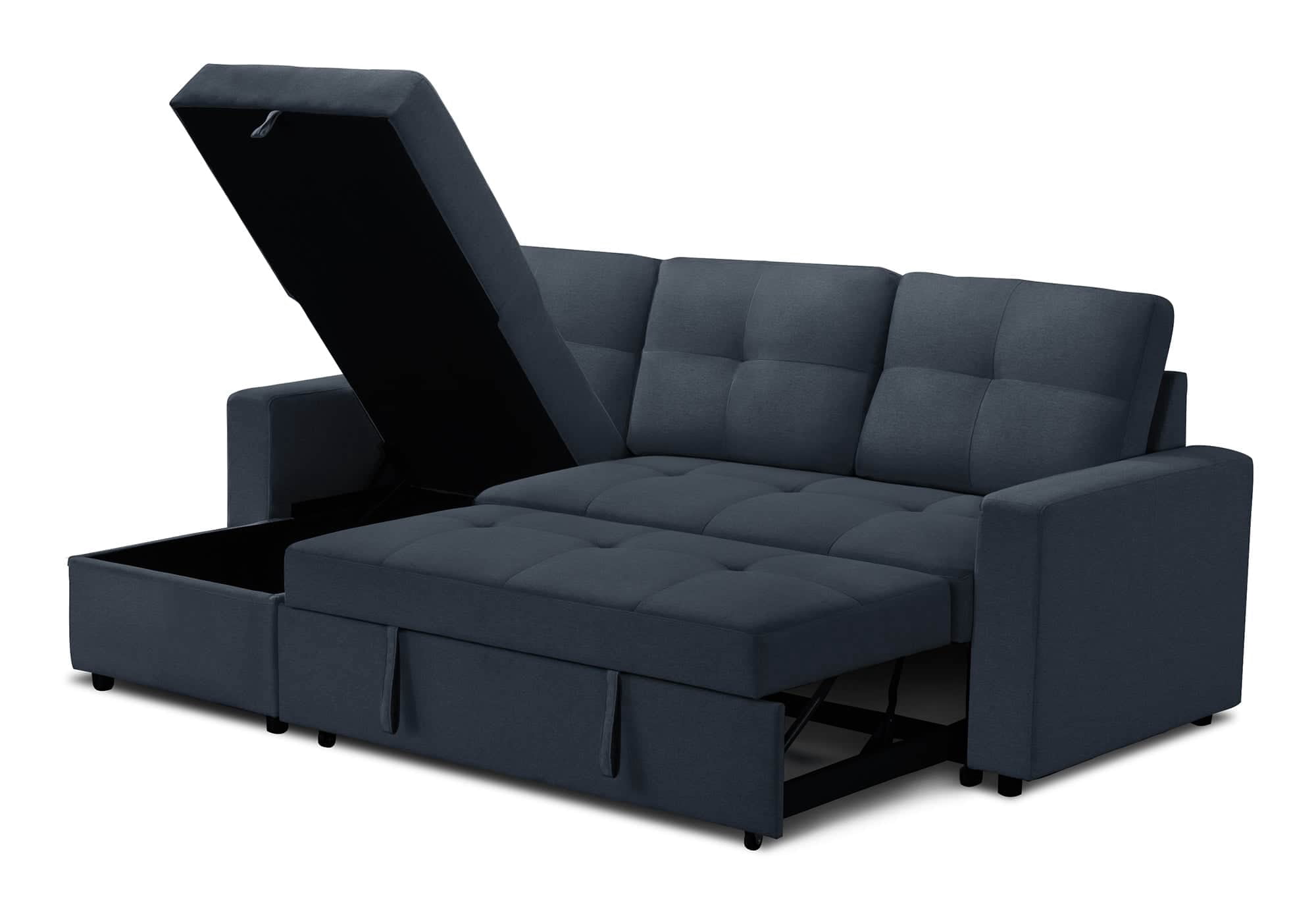 Urban Cali Venice Sleeper Sectional Sofa Bed with Reversible Storage Chaise