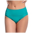 thumbnail image 1 of Women's Black High Waisted Bikini Bottoms - Retro Style, Basic Design, Full Coverage Swimsuit, Mid - Waist, Comfortable Material, S - XXL Sizes, 1 of 6