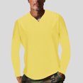 thumbnail image 2 of Birdeem Mens Fashion Casual Pullover Solid Color Splice Long Sleeve V-Neck Blouses, 2 of 8