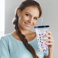 thumbnail image 5 of Oleegame 1PC Glass Bottle Creative Water Cup Heart Shape Cup PP Plastic Straw Cup Heart Shape Plastic Transparent Straw Cup 710ml Cold Change Temperature Sensitive Plastic Cup, 5 of 5