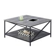 thumbnail image 3 of Convenience Concepts Tucson Table Basse Carrée en Métal Noir, Fini Bois Gris, 3 of 4