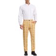 thumbnail image 2 of INSPIRE CHIC Pantalon à Carreaux pour Homme, Léger, Coupe Régulière, devant Plat, 38 Jaune, 2 of 7