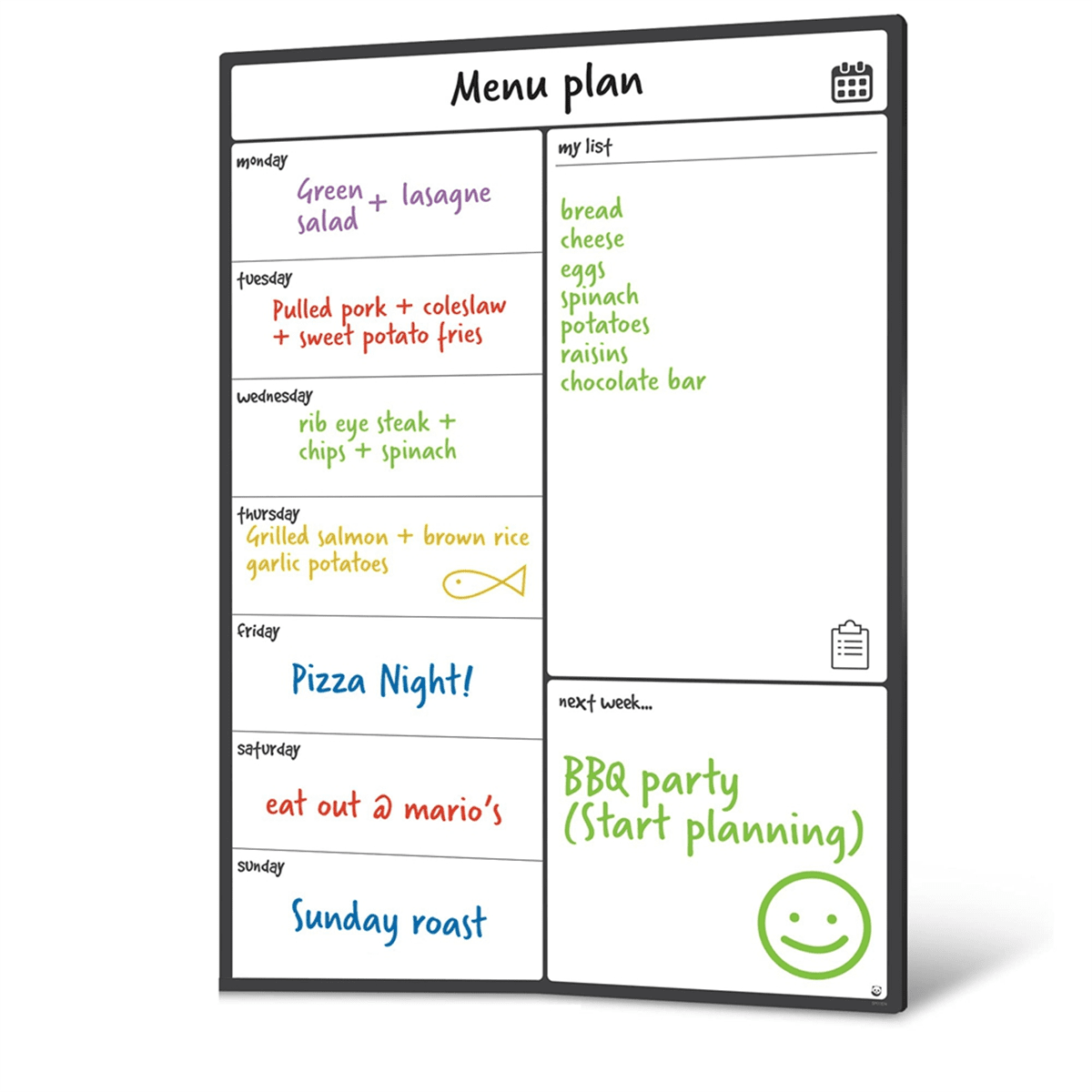 Magnetic Whiteboard Fridge Calendar Meal Planner and Shopping List White Board - Memo Board and Family Planner,1 x Magnetic Whiteboard Fridge Calendar,White