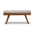 thumbnail image 2 of Baxton Studio Alona Mid-Century Upholstered Wood Bench in Light Gray, 2 of 8
