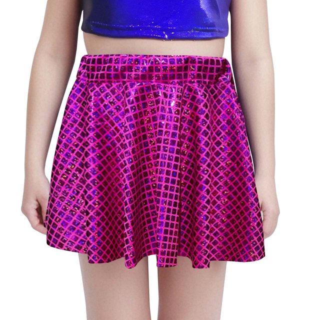 Robes de Danse pour Filles Robe Toot Toot Jupe Cheerleading à Sequins avec Design Découpé Robe Courte Polyvalente pour Performances et Événements