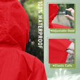 thumbnail image 4 of Clearance! Baberdicy Unisex Solid Color Hooded Zippered Poncho Shawl Watermelon Red, 4 of 6