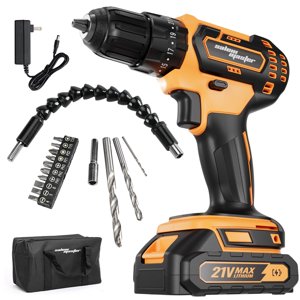 SALEM MASTER Conducteur de forage électrique 21V Max Perceuse sans fil portable de 3/8'' pour l'amélioration à domicile & DIY Projets(1 Batterie)