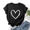 thumbnail image 2 of Kcodviy Femmes Saint-Valentin Imprimé Très Grand Femmes T-Shirt à Manches Courtes Nouveauté Manches Longues Compression Femmes Hauts Graphiques, 2 of 3