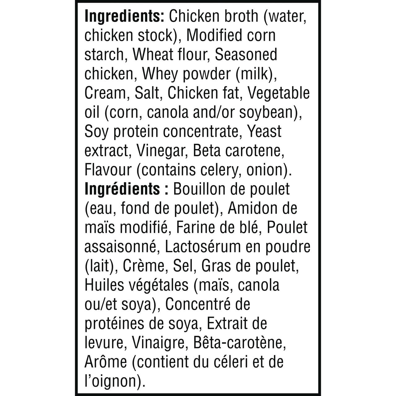 Campbell's® Soupe Condensée Crème de Poulet à Faible Teneur en Gras, Stable à Température Ambiante