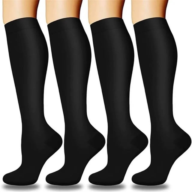 Miqool Compression Socks for Women Men 4 Pairs Casual Support for Nurses Running Travel