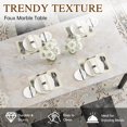 thumbnail image 4 of Furlinkhm Dining Table Set for 4 Faux Marble Kitchen Table and Chairs Set of 4, 5 Piece with PU Leather Upholstered Dinner Chairs for Compact Dining Room, Small Space, Gray, 4 of 6