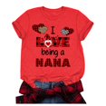thumbnail image 3 of Hauts d'Été Grande Taille Femmes Décontractés Grande Taille Manches Courtes Imprimé 3D Amour Col Rond Hauts Tee T-Shirt Blouse Col en V T-Shirt Femmes en Liquidation, 3 of 9