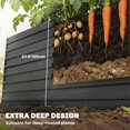 thumbnail image 4 of Outsunny 8x4x2ft Galvanized Raised Garden Bed, Open Bottom, Black, 4 of 10