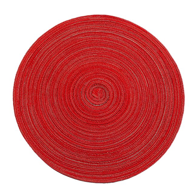 CAROOTU Round Cotton Coaster Heat Resistant Dining Table Plate Mat for Household Protects Table from Burnt
