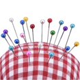 thumbnail image 1 of 100X Round Head Dressmaking Sewing Straight Pins Mixed Color. Y0J3 L6Z1, 1 of 6