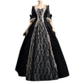 thumbnail image 1 of Huanglei Robe pour Femme Style Rétro Couleur Unie Manches Trompette Longue Robe de Princesse, 1 of 5