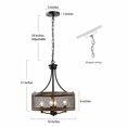 thumbnail image 3 of Farmhouse Chandelier WIth Shade，4-Light Fixture Dining Room Light,Farmhouse Rustic Pendant Light for Dining Room, Kitchen Island, Hallway, 3 of 7