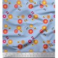 thumbnail image 1 of Soimoi Poly Georgette Fabric Floral & Honey Bee Kids Fabric Prints by Yard 52 Inch Wide, 1 of 3