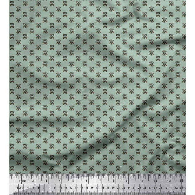 Soimoi Polyester Crepe Fabric Geometric Small Print Sewing Fabric Yard 52 Inch Wide