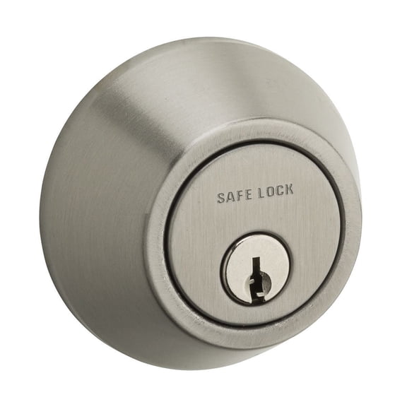 Weiser Safe Lock Nickel Satiné Verrou rond/serrure de porte d’entrée avec clé