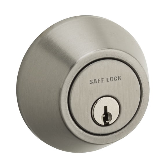Weiser Safe Lock Satin Nickel Round Deadbolt/Entry Door Lock with Key