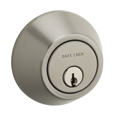 Weiser Safe Lock Nickel Satiné Verrou rond/serrure de porte d’entrée avec clé