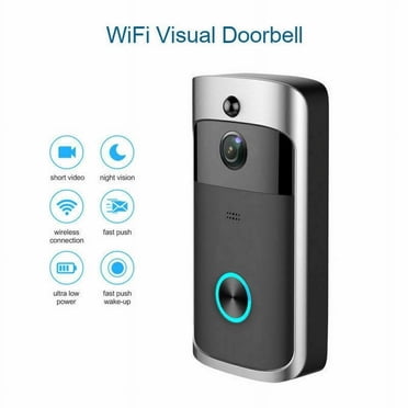 YOPTOP Wireless WiFi Video Doorbell Smart Phone Door Ring Intercom Security Camera Bell,black,One Size