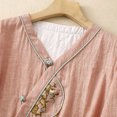 thumbnail image 4 of Birdeem Womens V-Neck Button Printed Loose Shirt with Three Quarter Sleeves Top, 4 of 12