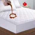 thumbnail image 1 of Quilted Fitted Twin XL Mattress Pad Cover, Waterproof Mattress Protector, Deep Pocket Elastic Fits Up to 18'', Breathable Soft Alternative Filling Mattress Pad, 1 of 7