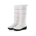 thumbnail image 1 of MAWCLOS Womens Mid Calf Boot Round Toe Snow Boots Warm Comfort Winter Shoes Plush Lining Cold Weather White 8.5, 1 of 9